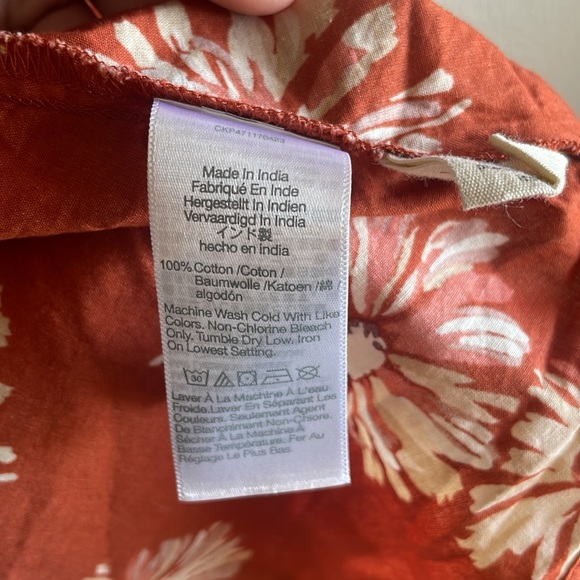 Madewell Floral Print Wrap V-Neck Puff Sleeve Mini Dress in Rusty Torch S - Picture 9 of 9